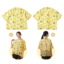 Sheer Open-Collar Shirt Free Size Pokémon Spring Full Bloom