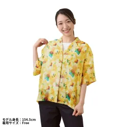 Sheer Open-Collar Shirt Free Size Pokémon Spring Full Bloom