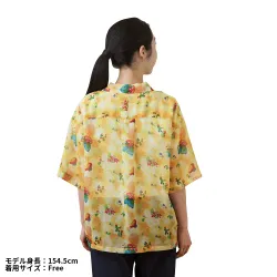 Sheer Open-Collar Shirt Free Size Pokémon Spring Full Bloom