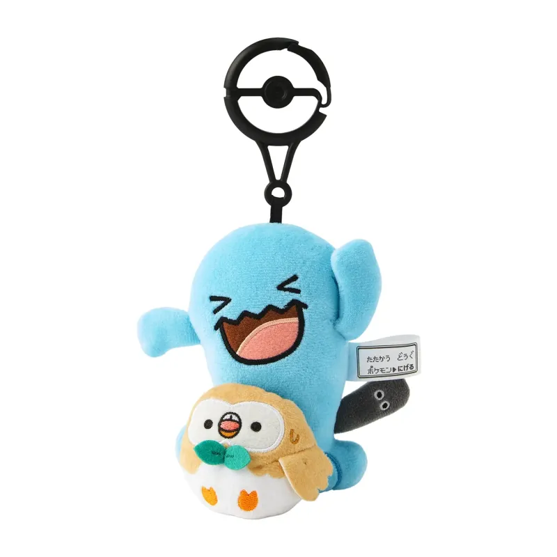 Plush Key Case Wobbuffet & Rowlet Pokémon Run Away