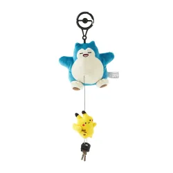 Plush Key Case Pikachu & Snorlax Pokémon Run Away