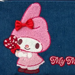 Pouch My Melody Denim Chenille Embroidery