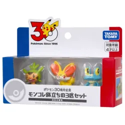 Figure Set Kalos Region Starter Moncolle Pokémon 30th Anniversary
